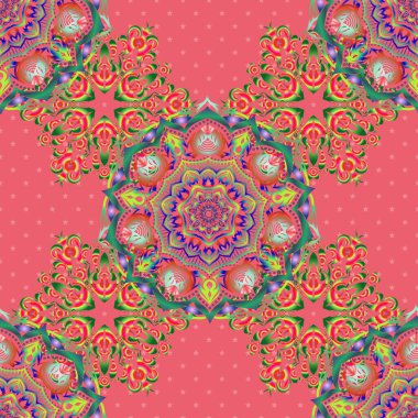 Kusursuz bir geçmişi var. Zarif vektör damaske duvar kağıdı. Yeşil ve mavi renklerde klasik dikişsiz desen.