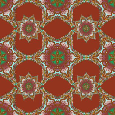 Yeşil ve kahverengi süs. Kusursuz arkaplan.