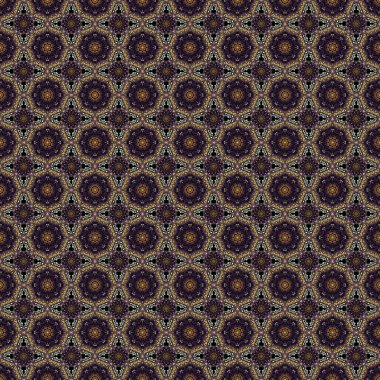 Siyah arka planda süslemeli sınır. Vektörsüz damaske deseni, klasik duvar kağıdı, arkaplan.