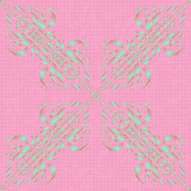 Pırıl pırıl bir desen. Mavi ve pembe elementli vektör lüks çizim.