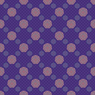 Ikat damaske desensiz arkaplan fayansı mavi ve pembe renklerde.