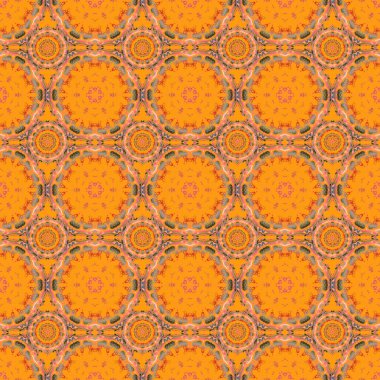 Tasarım, tekstil veya kumaş için pembe, turuncu ve sarı renklerde kusursuz desen.