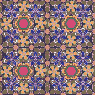 Moda baskıları için zarif bir şablon. Küçük bir çiçekte hoş, pürüzsüz bir desen. Küçük çiçekler. Gri, pembe ve kahverengi renkte küçük bir çiçek..