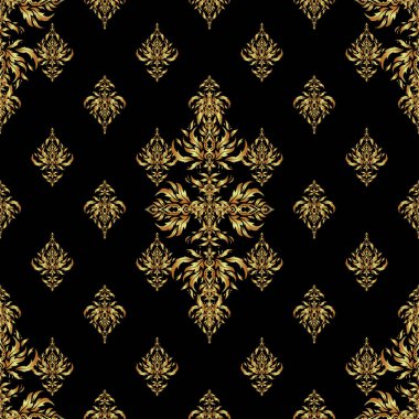 Noel altını kar taneleri pürüzsüz desenli. Siyah arka planda altın parıltılı kar taneleri. Vektör çizimi. Kış kar tasarımı duvar kağıdı. Sembol bayramı, Yeni Yıl 2018 Kutlaması.