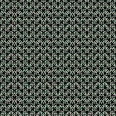 Tatil için mükemmel. Siyah arka planda stilize bir süs. Yeşil elementlerle desenli vektör parıltısı.