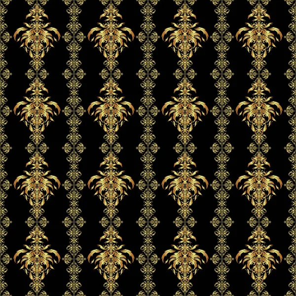 Дизайн Стиле Тайского Шелка Золотым Узором Печати Печати Текстиля Line — стоковый вектор