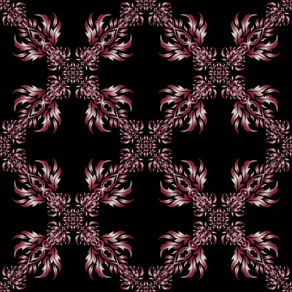 Illustration Motif Bas Poly Bigarré Motif Vintage Rouge Sans Couture — Image vectorielle