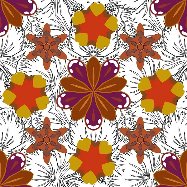 Adorno Floral Vintage Patrón Clásico Abstracto Sin Costura — Vector de stock