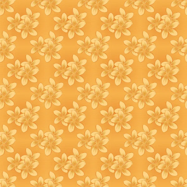 Etniczny Kwiatowy Bezszwowy Wzór Kolorach Czarnym Żółtym Pomarańczowym Dekoracyjnymi Kwiatami — Wektor stockowy