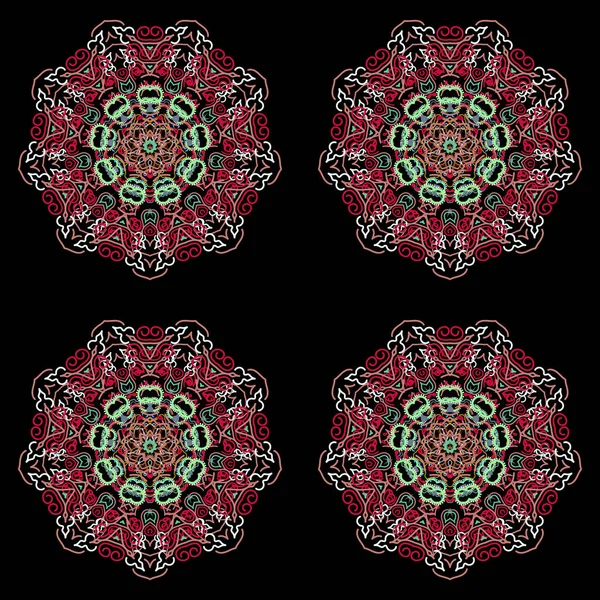 Jolie Illustration Vectorielle Mandala Tribal Abstrait Aux Couleurs Vertes Brunes — Image vectorielle