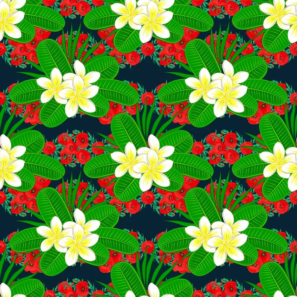 Naadloos Patroon Met Bloemmotief Naadloze Bloemenpatroon Met Veel Colorfil Bloemen — Stockvector