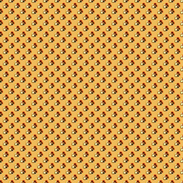 Векторний Безшовний Візерунок Квітами Космосу Листям Жовтого Бежевого Коричневого Кольорів — стоковий вектор