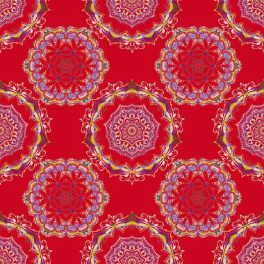 Vektör çizimi. Kesik kağıt dantel dokusu, vektör tül arkaplan, sarılı ve mor renkli girintisiz desen.