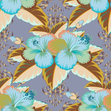 Eski bir çiçek süsü. Soyut klasik dikişsiz desen