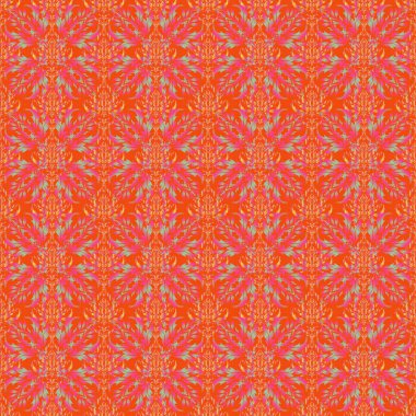 Sarı, turuncu ve pembe soyut süs, soyut dekoratif elementlerin kusursuz deseni.