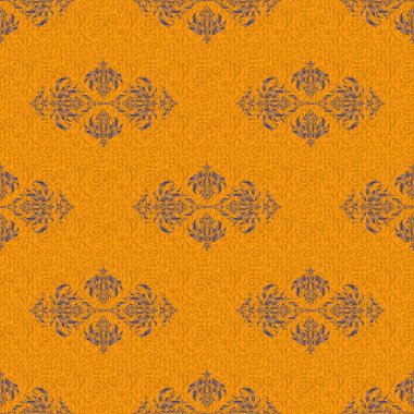 Tebrik kartı, sunum veya düğün davetiyeleri için soyut arabesk arkaplanı. Geleneksel raster gotik damask arka planı. Menekşe, bej ve sarı arkaplan süsleme deseni.