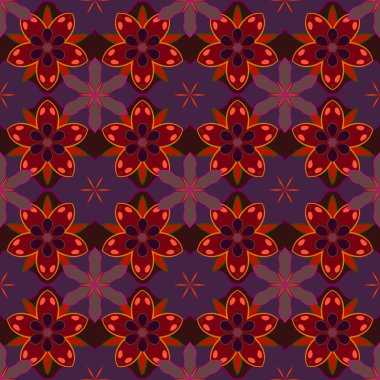 Kusursuz bir geçmişi var. Siyah, kırmızı ve mor süsler. Duvar kâğıdı barok, İspanyol kumaşı. Çiçeksiz desen.