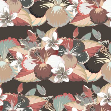 Doğal gri, kahverengi ve bej amfibik desenli. Duvar kağıdı, web sitesi arka planı ve ambalaj kağıdı için kusursuz çiçek deseni kullanılabilir. Vektör çiçek konsepti. Yaz tasarımı.