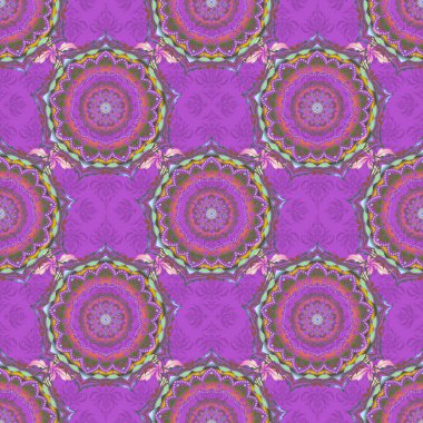 Vektör çizimi. Mavi, sarı ve yeşil renklerdeki elementlerin kusursuz görüntüsü. Duvar kağıdı, sunum, tasarım, baskı veya tekstil için iyi desen.