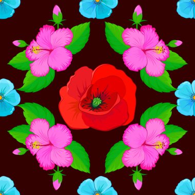 Eski bir çiçek süsü. Soyut klasik dikişsiz desen