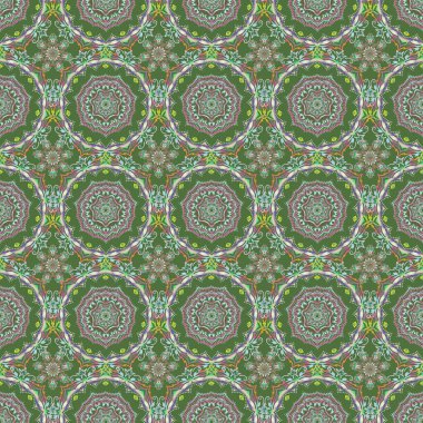 Damask arkaplan deseni yeşil ve gri renklerde.