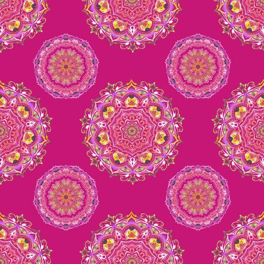 Çok renkli dekorasyonlar. Lüks renkli, yıldızlı, pürüzsüz desen. Eflatun arkaplanda yıldız desenleri, çok renkli eski süsler. Vektörsüz arkaplan.