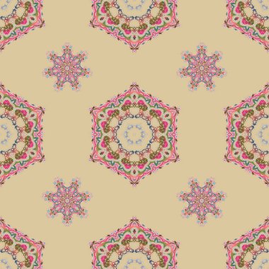 Eski bir çiçek süsü. Soyut klasik dikişsiz desen