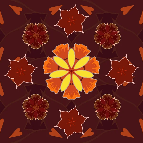Nahtloses Muster Mit Handgezeichneten Blumen Raster Schönen Hintergrund Von Winzigen — Stockvektor