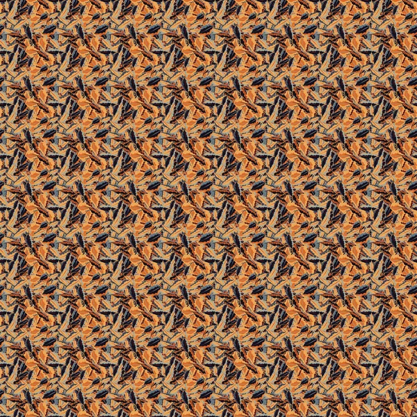 Bruin Beige Oranje Vintage Textielprint Motley Tegels Met Bloemmotief Oosters — Stockvector