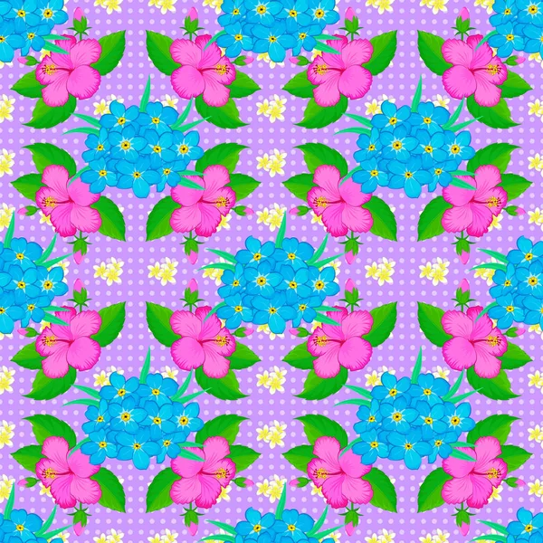 Motif Floral Ethnique Sans Couture Sur Fond Violet — Image vectorielle