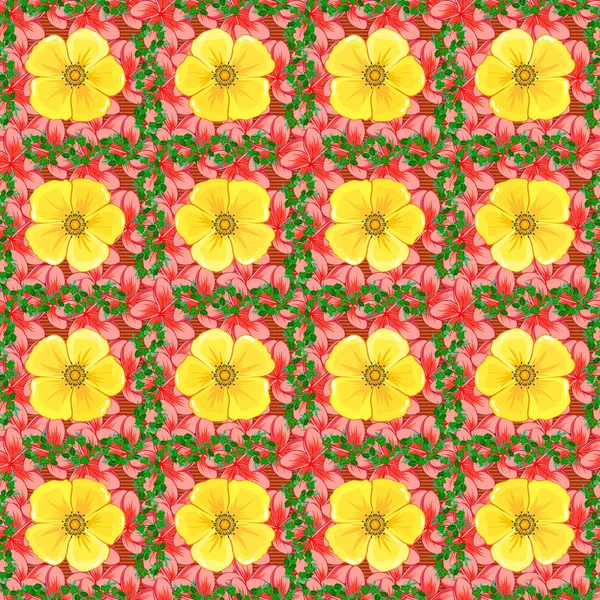 Όμορφα Λουλούδια Του Κόσμου Ακουαρέλα Φωτεινή Ζωγραφική Εμπνευσμένη Floral Print — Διανυσματικό Αρχείο