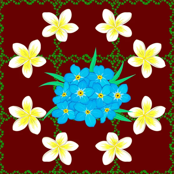 Vintage Vector Floral Patrón Sin Costura Con Muchas Flores Colorfil — Vector de stock