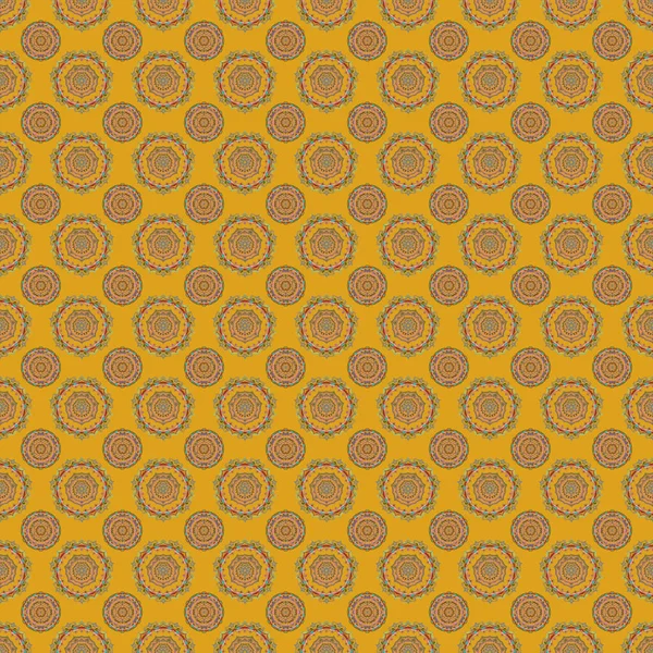 多色のテクスチャ 多色の線とグリッドのシームレスなパターン 湾曲した金属 黄色の背景に3D視覚効果を持つ箔の背景をラスター — ストックベクタ