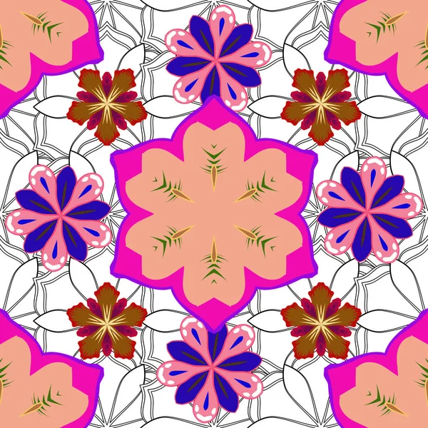 Ornement Floral Vintage Modèle Abstrait Classique Sans Couture — Image vectorielle