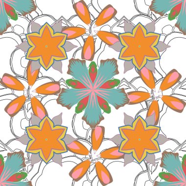 Eski bir çiçek süsü. Soyut klasik dikişsiz desen