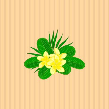 Tespih çiçekleri ve yaprakları bej, yeşil ve sarı renklerde vektörsüz çiçek deseni.