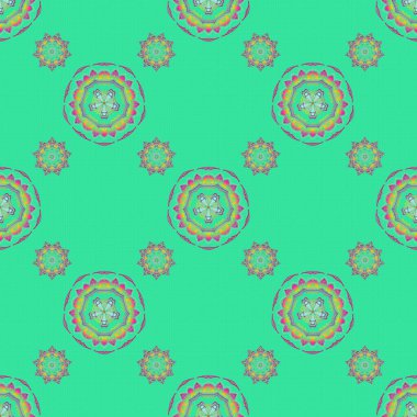 Sorunlu damasküler desensiz arka plan fayansları. Pembe ve kırmızı renklerde kusursuz bir süs..