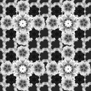 Gri ve siyah renklerde klasik barok desenli. Motley elementleri izole. Lüks, kraliyet ve Viktorya dönemi konsepti. Süsleme vektör dekorasyonu.