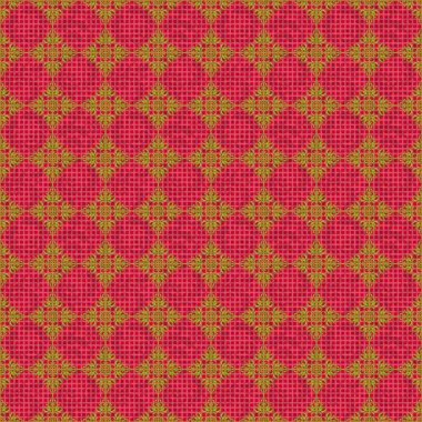 Kartlar, davetiyeler, kırmızı ve yeşil renkte web tasarımı için dekoratif arka plan. Vektörsüz geometrik desenler. Eski dokular. Retro dijital kağıt.