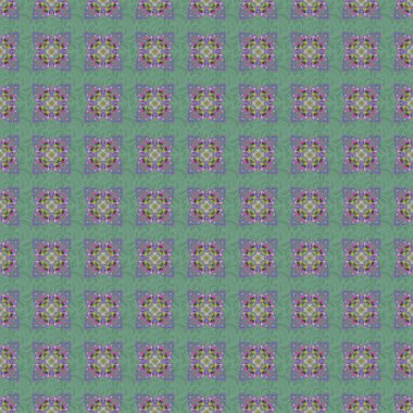 Soyut çiçekli kraliyet duvar kağıdı. Raster tarzı bir süs. Damask 'ın mavi ve mor renklerinde pürüzsüz deseni.