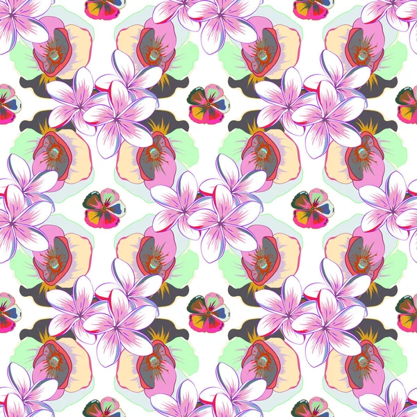 Nahtloser Blumenschmuck Modernes Blumenmuster Mit Königlicher Blume Farbiges Orient Muster — Stockvektor