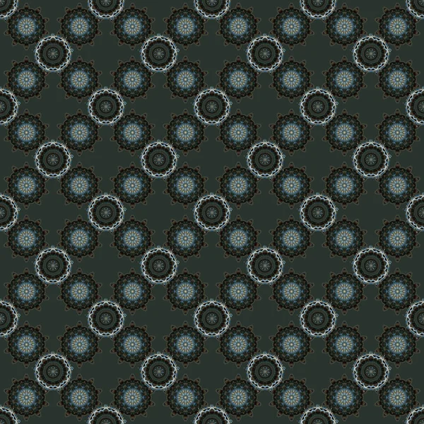 Vector Illustration Damask Seamless Background Pattern Black Blue Gray Colors — Stock Vector
