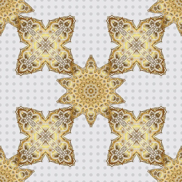Королівський Золотий Безшовний Візерунок Сірому Фоні Розкішний Орнамент Шпалер Запрошень — стоковий вектор