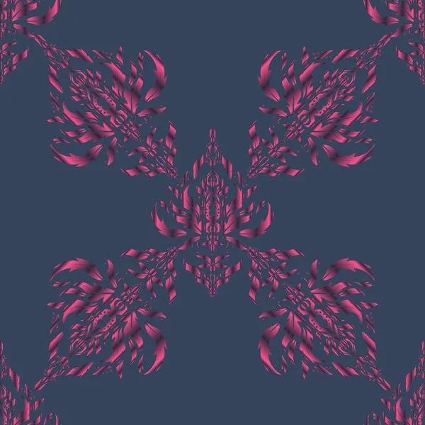 Motif Damassé Sans Couture Dans Les Couleurs Rose Bleu Violet — Image vectorielle