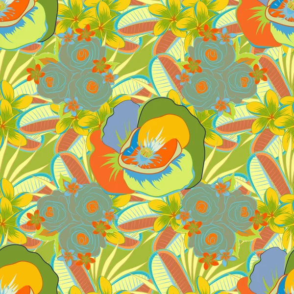 Vintage Bloemsieraad Abstract Klassiek Naadloos Patroon — Stockvector