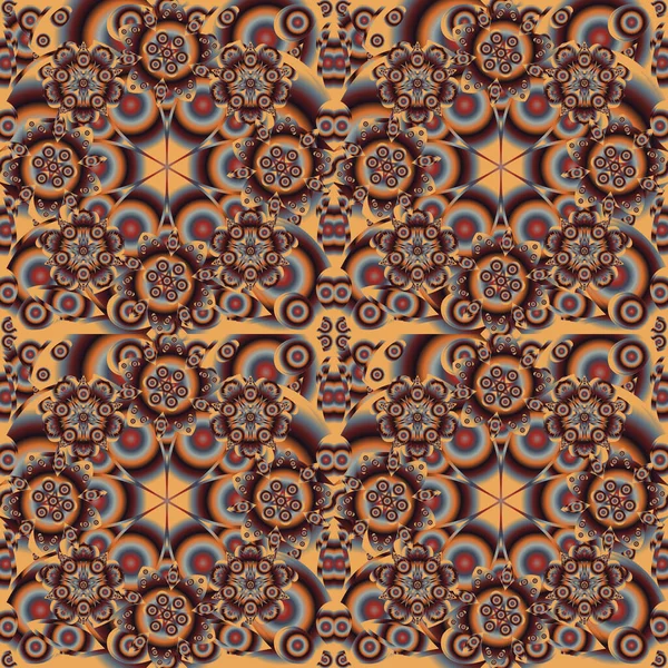 Patrón Sin Costura Vintage Gris Naranja Marrón Patrón Textil Brocado — Archivo Imágenes Vectoriales