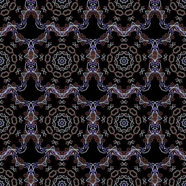Damast Sömlös Blommönster Violetta Färger Vektorillustration — Stock vektor