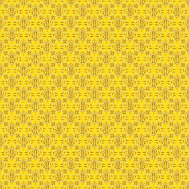 Altın çiçekli, pürüzsüz desen. Davetiyeler için dekorasyon, tebrik kartları, teşekkür mesajı. Sarı arkaplanda Victoria tarzı elementler.