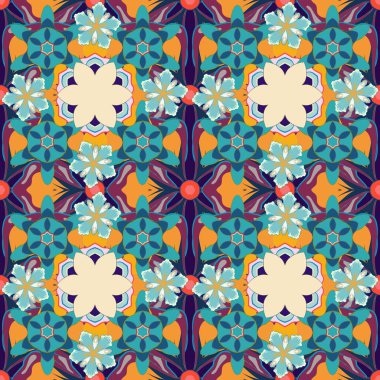 Kusursuz bir arka plan. Mor, mavi ve bej renkte güzel suluboya çiçekler, parlak resimler çiçek deseninden esinlenilmiş.