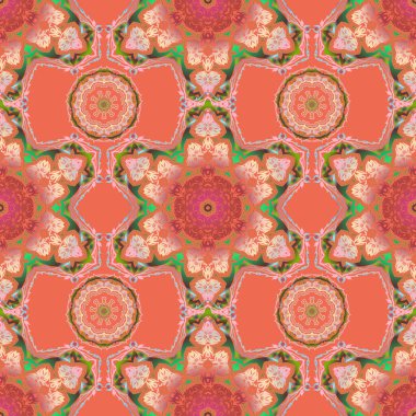 Grafiksel modern model. Kusursuz vektör arkaplanı. Arap tarzında soyut bir model. Mavi ve yeşil doku.